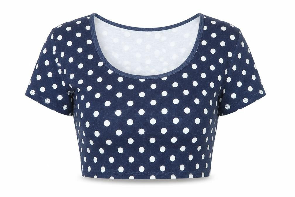 Womens UK Size 8 Topshop Blue Cropped T-Shirt