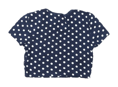Womens UK Size 8 Topshop Blue Cropped T-Shirt