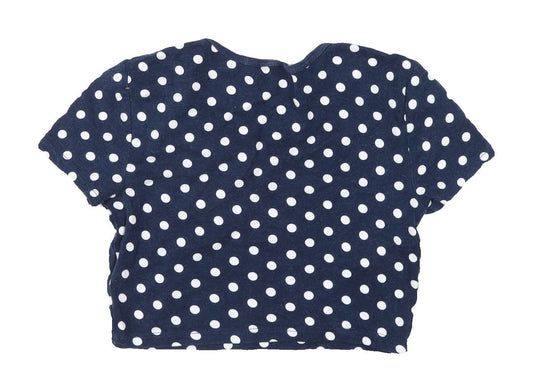 Womens UK Size 8 Topshop Blue Cropped T-Shirt