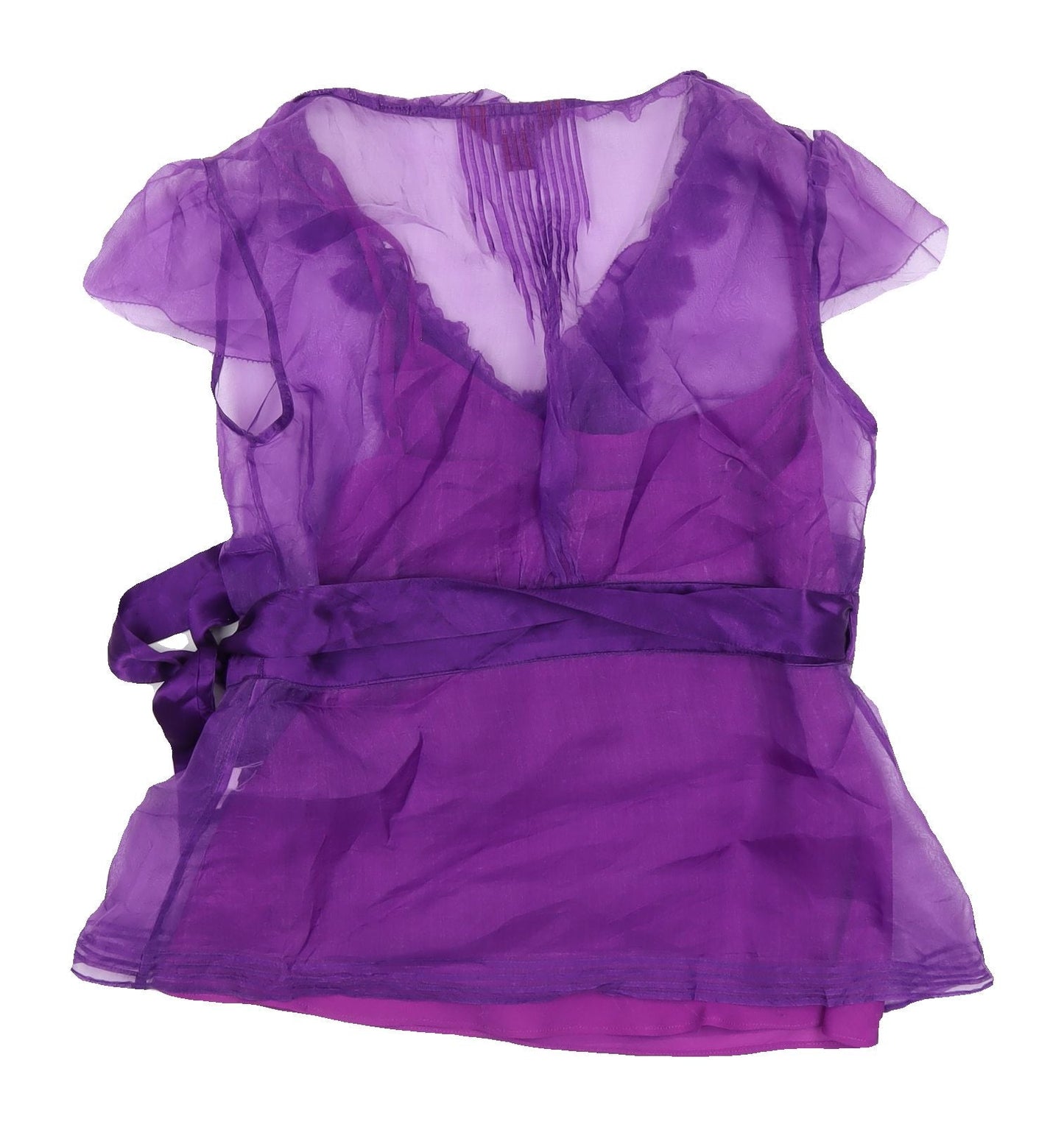 Womens UK Size 10 Monsoon Purple Wrap Blouse