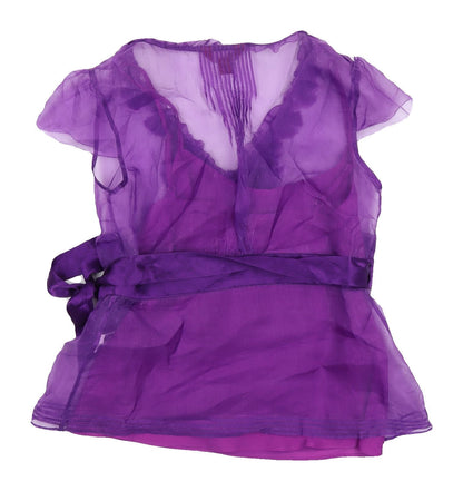 Womens UK Size 10 Monsoon Purple Wrap Blouse