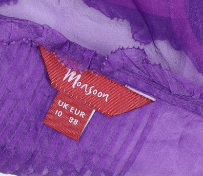 Womens UK Size 10 Monsoon Purple Wrap Blouse