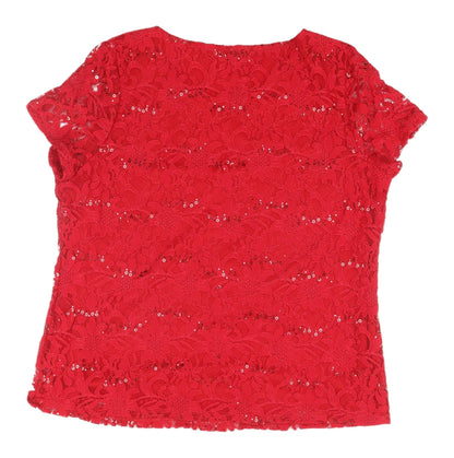 Womens UK Size 18 Soon Red Basic Blouse
