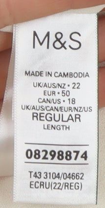 Womens UK Size 22 Marks and Spencer Ivory  Blouse