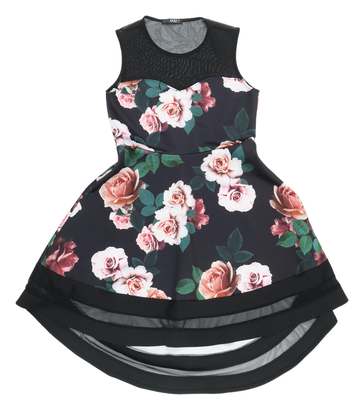Quiz Women's Multicoloured Floral Skater Dress Size 12