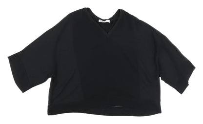 Womens UK Size S Zara Black Cropped T-Shirt