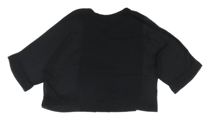 Womens UK Size S Zara Black Cropped T-Shirt