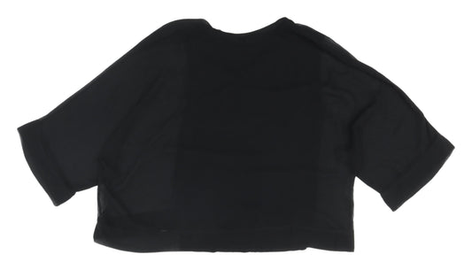Womens UK Size S Zara Black Cropped T-Shirt