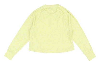 Sisstrevolution Yellow Cropped T-Shirt, UK 10, Henley Style