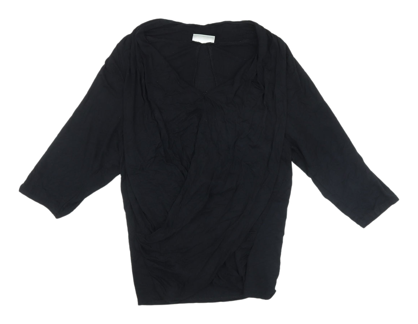 Womens UK Size M Wallis Black Wrap Blouse