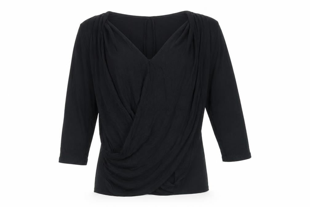 Womens UK Size M Wallis Black Wrap Blouse