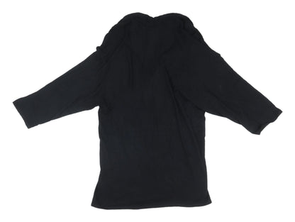 Womens UK Size M Wallis Black Wrap Blouse