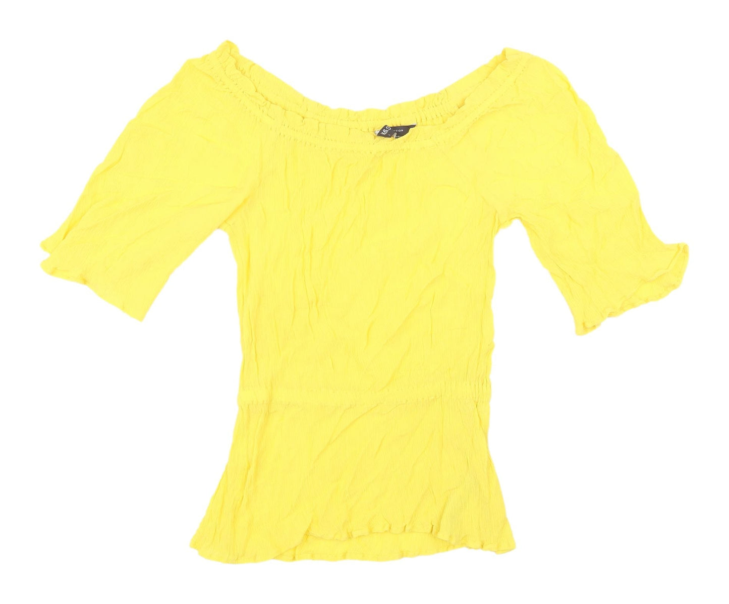 Womens UK Size 6 Marks and Spencer Yellow Cropped Blouse