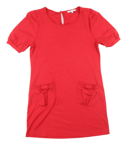 Store Twenty One Women's Red Puff Sleeve Knit Dress