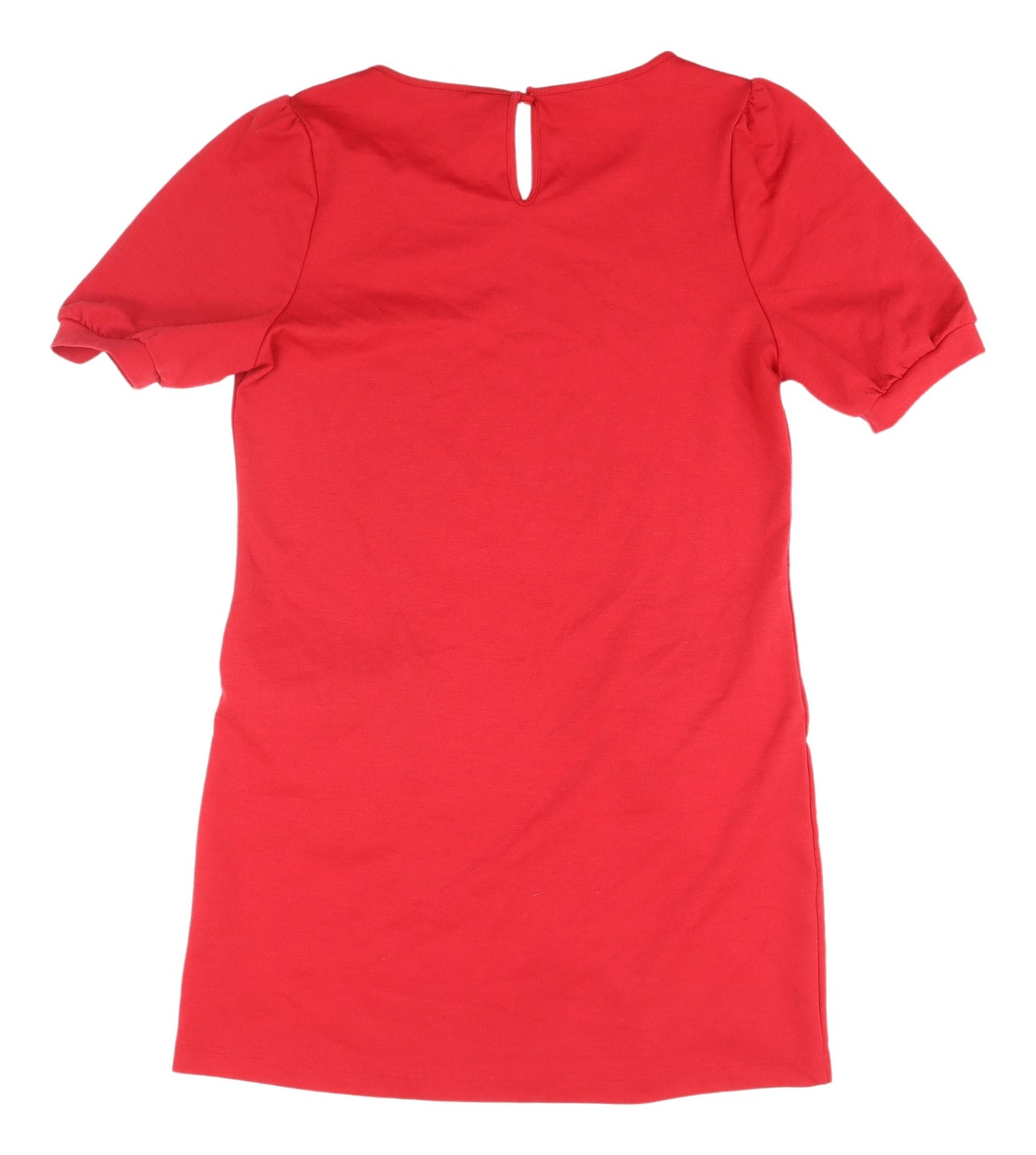 Store Twenty One Women's Red Puff Sleeve Knit Dress