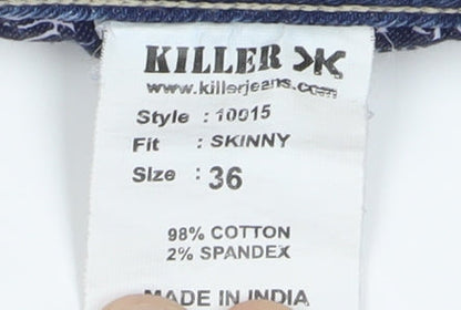Killer Men's Blue Skinny Jeans Size 36