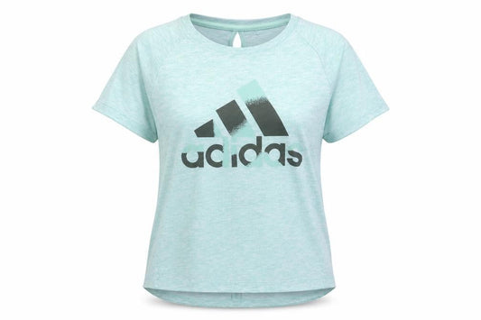 Front view of Adidas Women's Green T-Shirt S, Short Sleeve, Sports