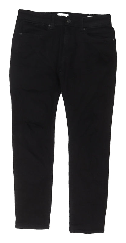 Mens UK Size 33 Selected Homme Slim Fit Straight Black Jeans