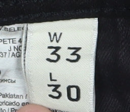 Mens UK Size 33 Selected Homme Slim Fit Straight Black Jeans