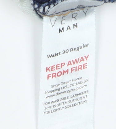 Very Man Men's Blue Straight Jeans - Size M, Dark Wash