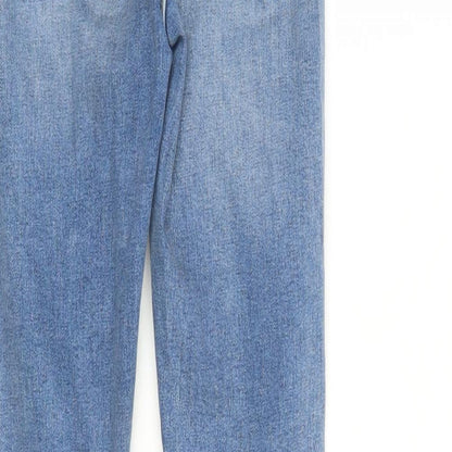 Topshop Womens Blue Cotton Skinny Jeans Size 24 in L28 in Regular Zip - Pockets