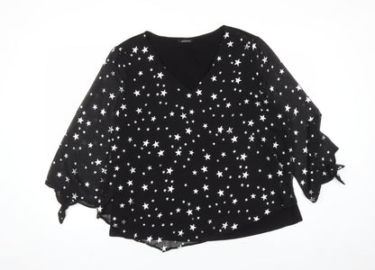 Womens UK Size 18 Roman Black Basic Blouse