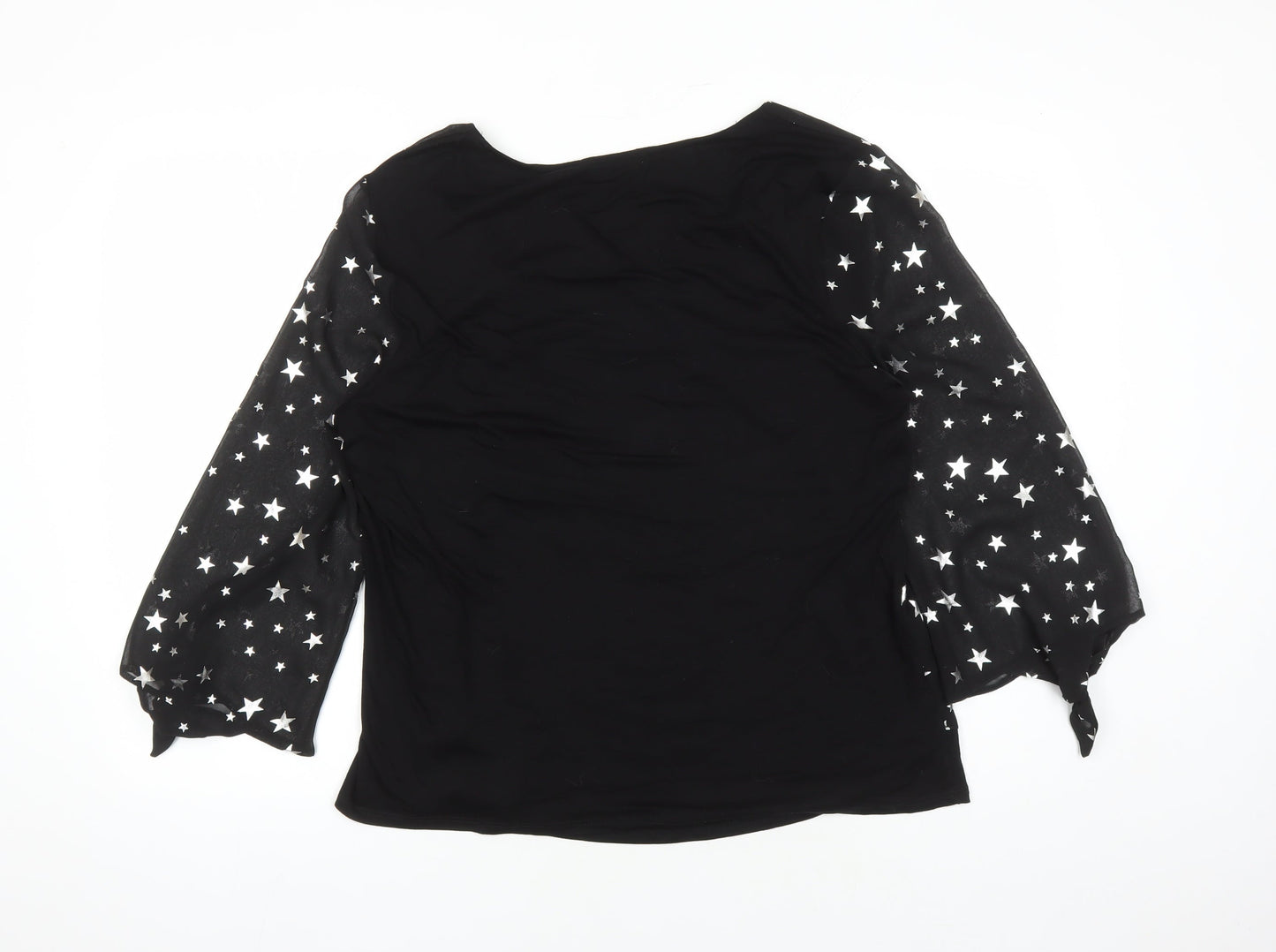 Womens UK Size 18 Roman Black Basic Blouse