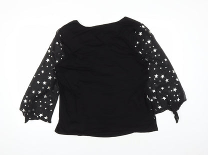 Womens UK Size 18 Roman Black Basic Blouse
