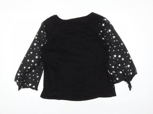 Womens UK Size 18 Roman Black Basic Blouse