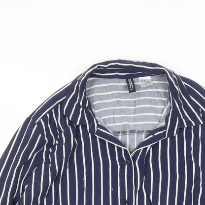 Womens UK Size 10 Divided by H&M Blue Basic Button-Up