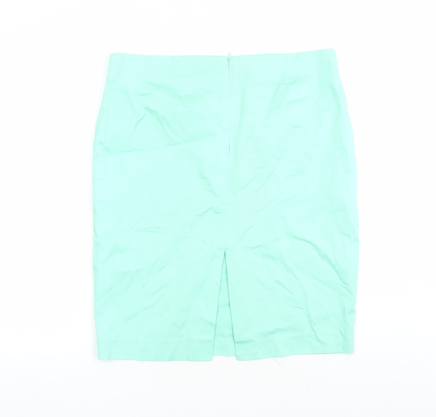 Oodji Womens Green Cotton A-Line Skirt Size 36 in Zip