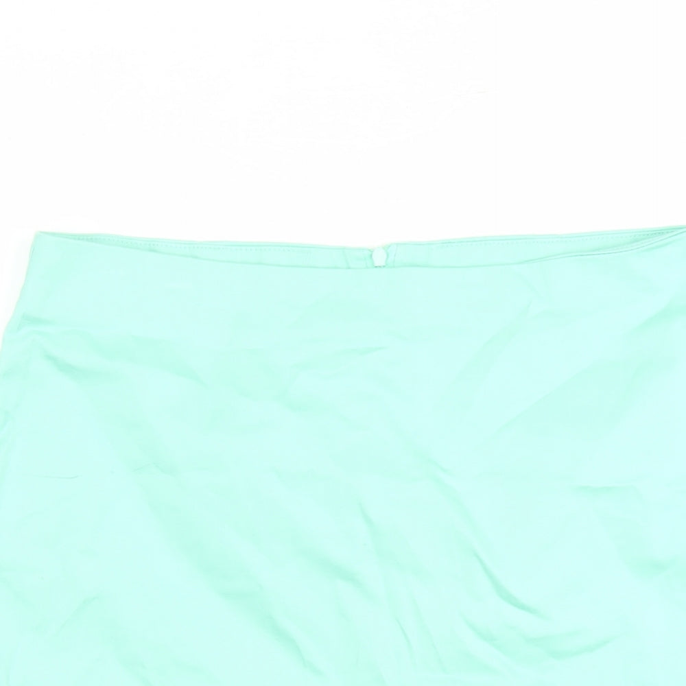 Oodji Womens Green Cotton A-Line Skirt Size 36 in Zip