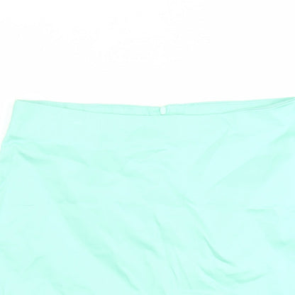 Oodji Womens Green Cotton A-Line Skirt Size 36 in Zip