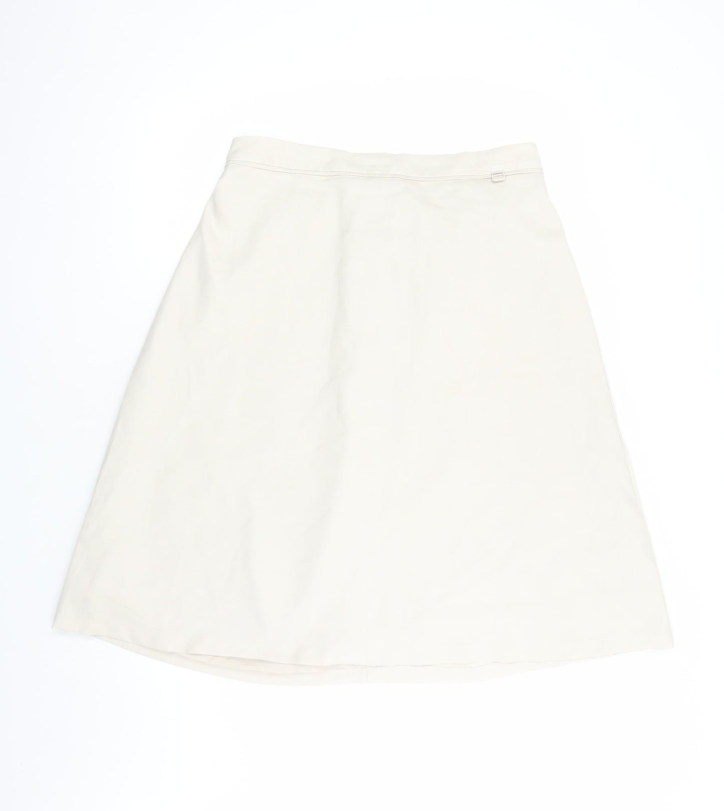 Marks and Spencer Womens Beige Polyester A-Line Skirt Size 16 - Elasticated Waist