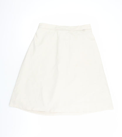 Marks and Spencer Womens Beige Polyester A-Line Skirt Size 16 - Elasticated Waist
