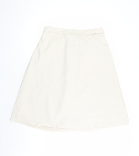 Marks and Spencer Womens Beige Polyester A-Line Skirt Size 16 - Elasticated Waist
