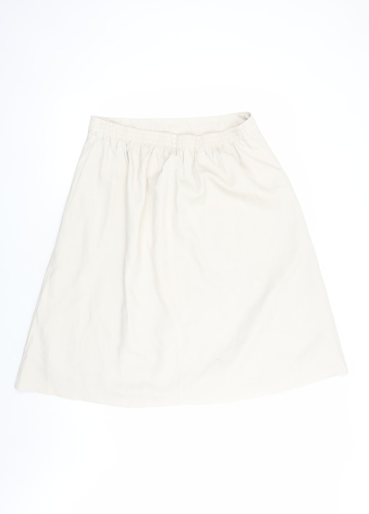 Marks and Spencer Womens Beige Polyester A-Line Skirt Size 16 - Elasticated Waist