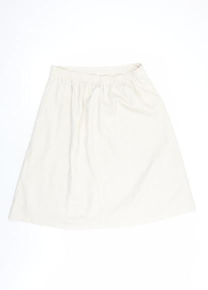 Marks and Spencer Womens Beige Polyester A-Line Skirt Size 16 - Elasticated Waist