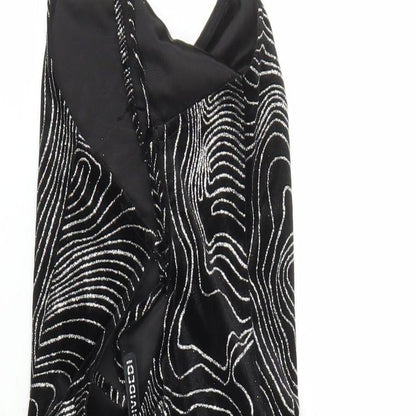 Divided by H&M Womens Black Geometric Polyester Bodycon Size S Cowl Neck Pullover - Glitter Effect