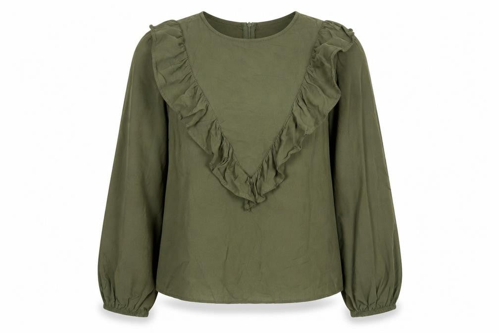 Womens UK Size 12 Warehouse Green Basic Blouse