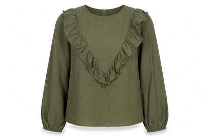Womens UK Size 12 Warehouse Green Basic Blouse
