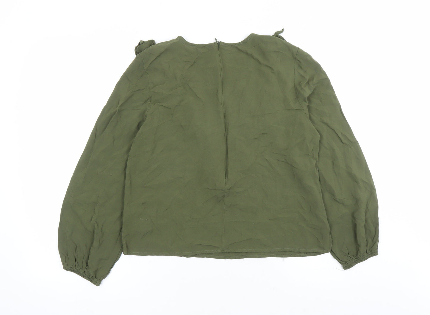 Womens UK Size 12 Warehouse Green Basic Blouse