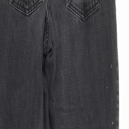 Topshop Womens Black Cotton Straight Jeans Size 28 in L28 in Regular Zip - Pockets