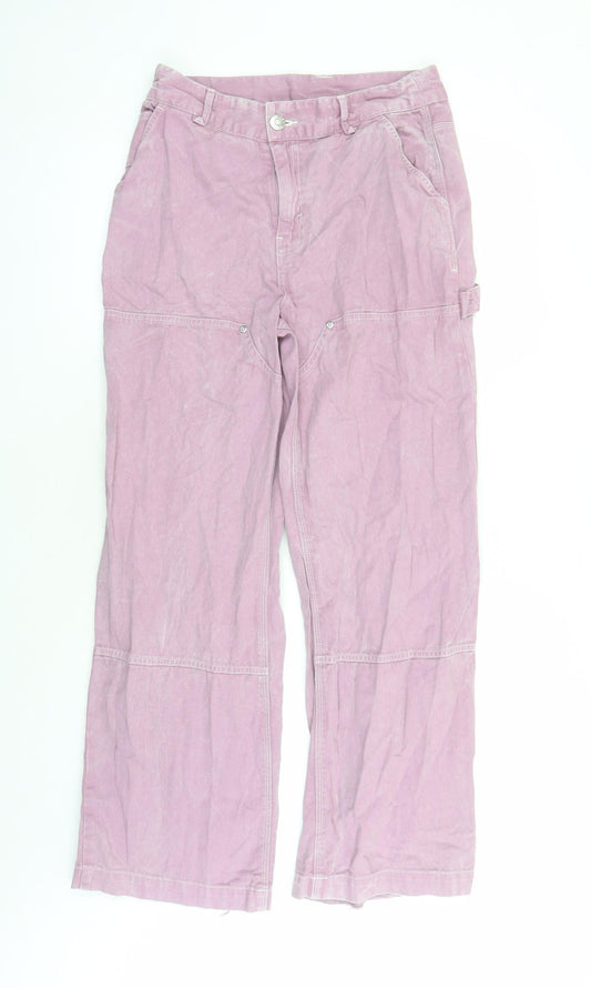 River Island Womens Purple Cotton Straight Jeans Size 12 L29 in Regular Zip - Pockets