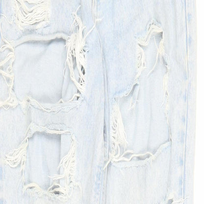 New Look Womens Blue Cotton Mom Jeans Size 6 L27 in Regular Zip - Pockets