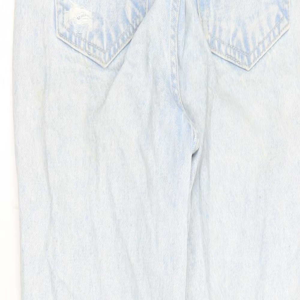 New Look Womens Blue Cotton Mom Jeans Size 6 L27 in Regular Zip - Pockets