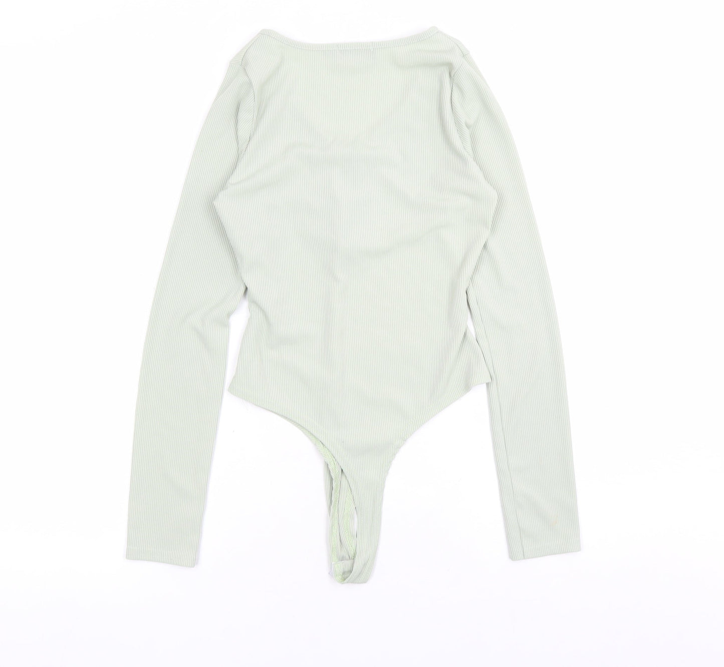 PRETTYLITTLETHING Womens Green Polyester Bodysuit One-Piece Size 8 Snap