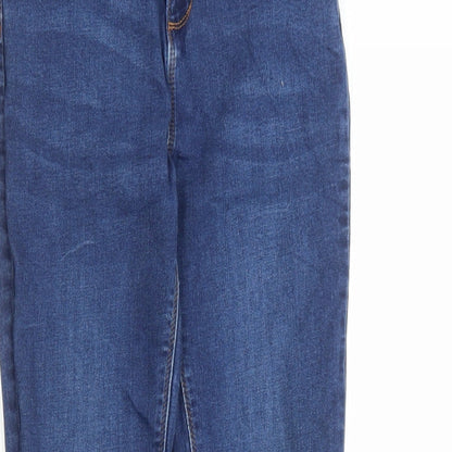 Denim & Co. Girls Blue Cotton Skinny Jeans Size 11-12 Years L23 in Regular Zip - Pockets