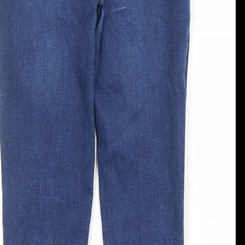 Denim & Co. Girls Blue Cotton Skinny Jeans Size 11-12 Years L23 in Regular Zip - Pockets