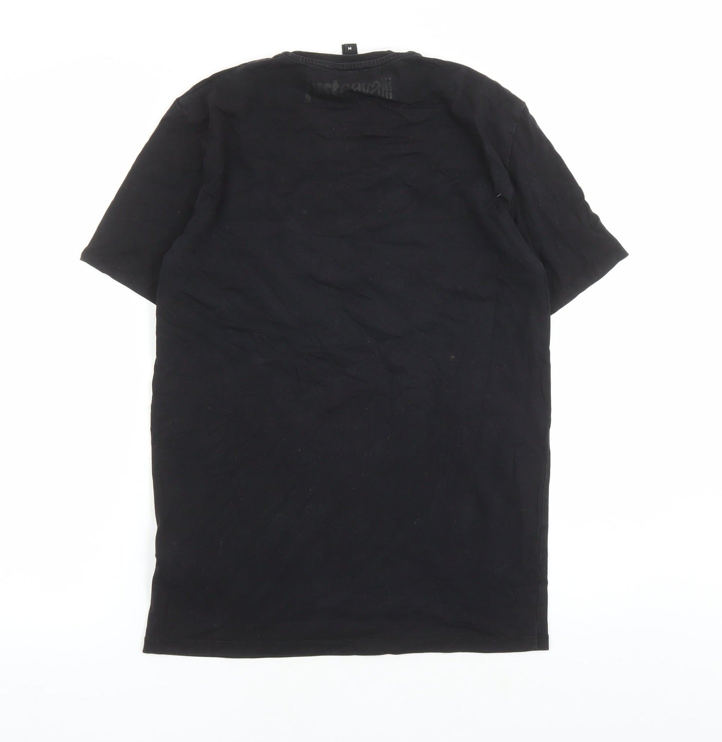 Just Cavalli Mens Black Cotton T-Shirt Size M Crew Neck